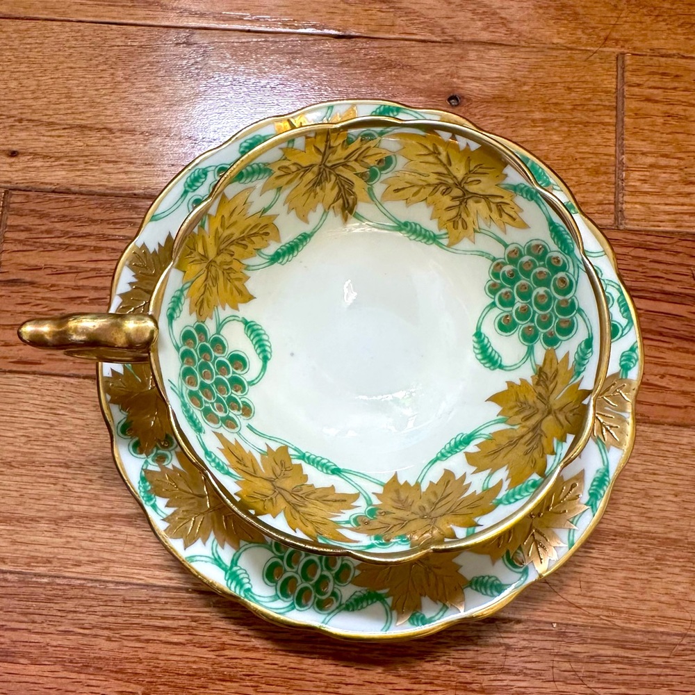 Royal Stafford “La Vigne D’or” -Bone England China-Vintage Tea Cup and Saucer
